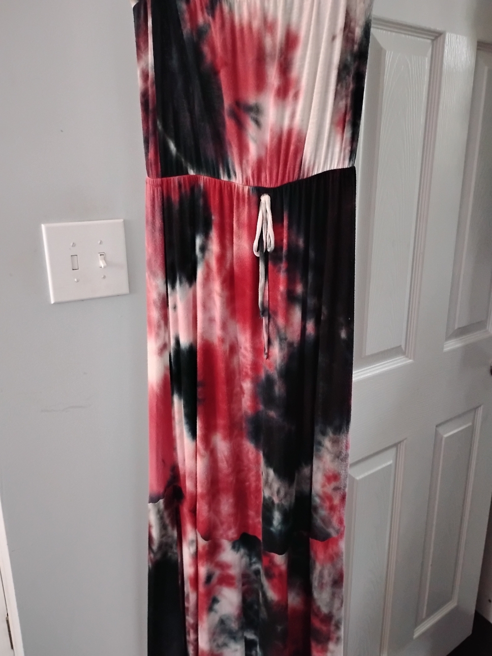 Rolla Coster Red Black and White Tie-Dye Maxi Dress